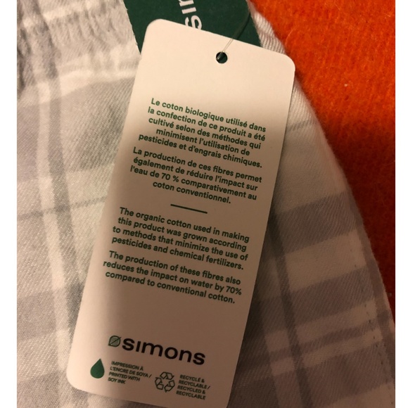 Light gray lounge cottage cabin style plaid check pants NWT - Picture 5 of 8